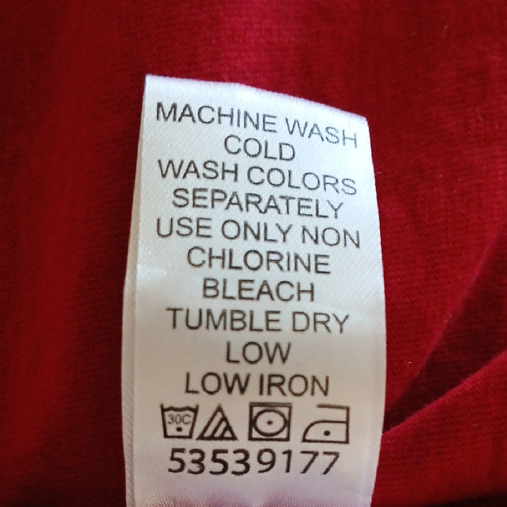 Woman Within Red V-Neck Top 1X 100% Cotton - flaw - Picture 7 of 8